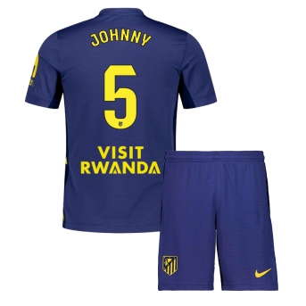 Billige Fotballdrakt Atletico Madrid Johnny Cardoso #5 Replika Bortedraktsett Barn 2025-26 Kortermet (med bukser)